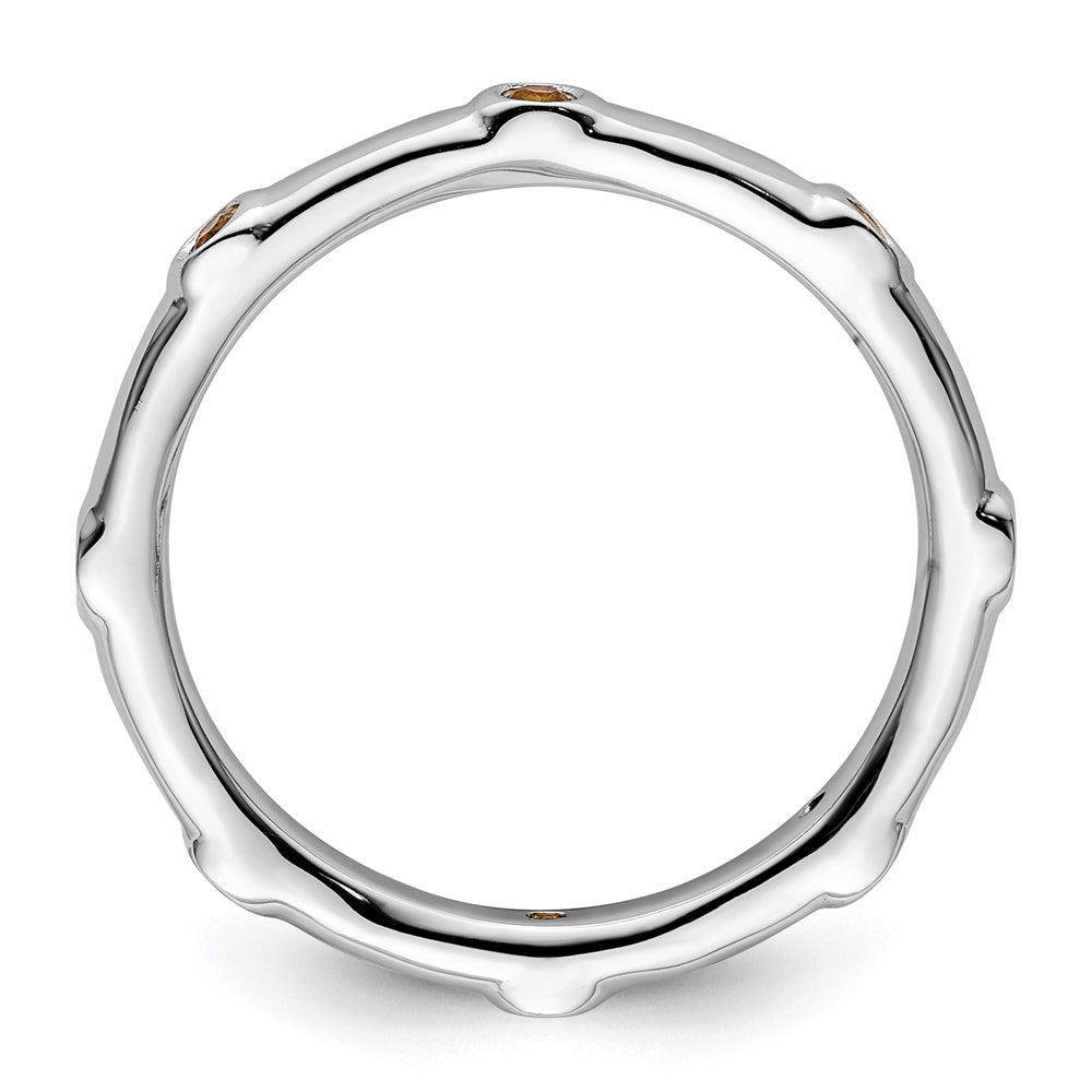 Sterling Silver Stackable Expressions Citrine Ring Size -10