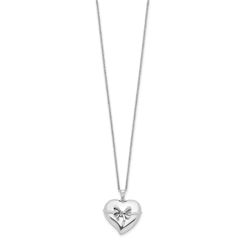 Sentimental Expressions Sterling Silver Rhodium-plated Antiqued Tie The Knot 18in. Necklace