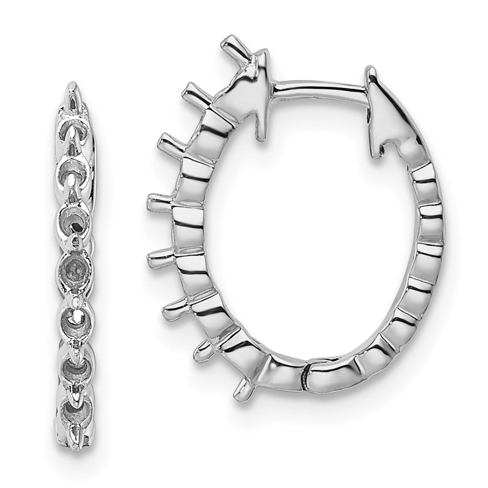 14k White Gold Diamond Hinged Hoop Earring Mountings