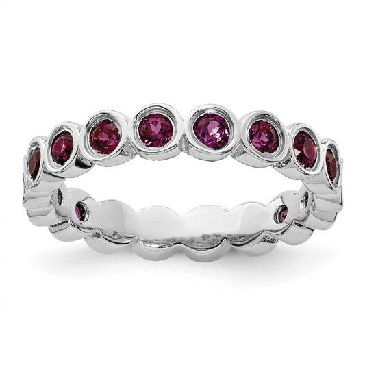 Sterling Silver Stackable Expressions Rhodolite Garnet Ring Size -8