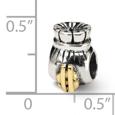 Sterling Silver & 14k Reflections Money Bag Bead