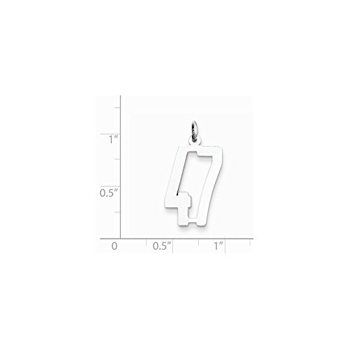 Sterling Silver/Rhodium-plated Elongated Number 47 Charm