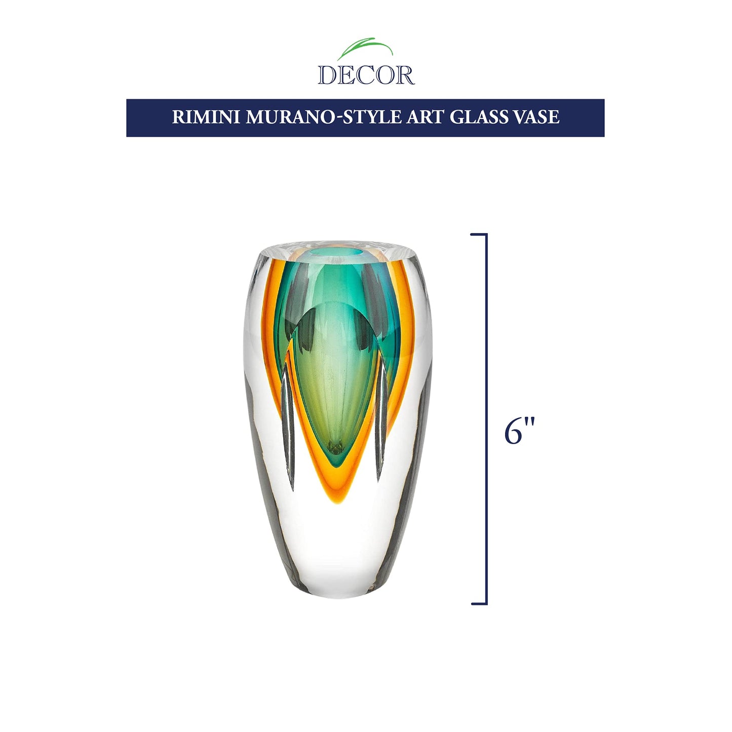 Badash Astra Green Handcrafted Art Glass Vase QGM23774