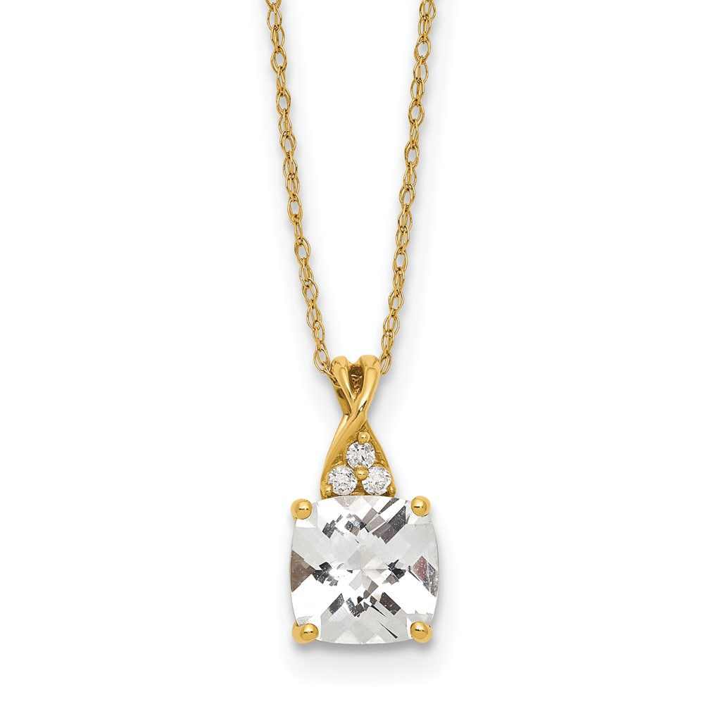 14K YG Checkboard Sim April & Dia Necklace Stone:A Dia:RDHACC-round I4