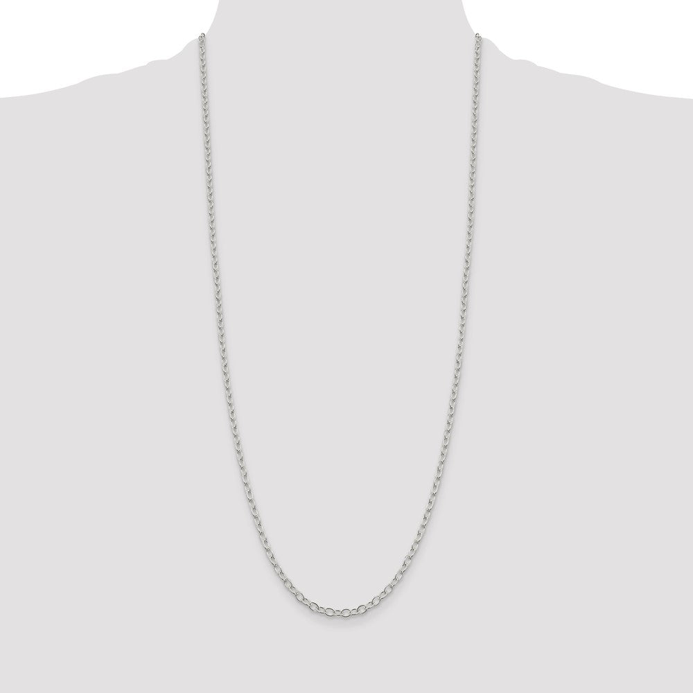 Sterling Silver 3.4mm Oval Cable Chain 30 Inches