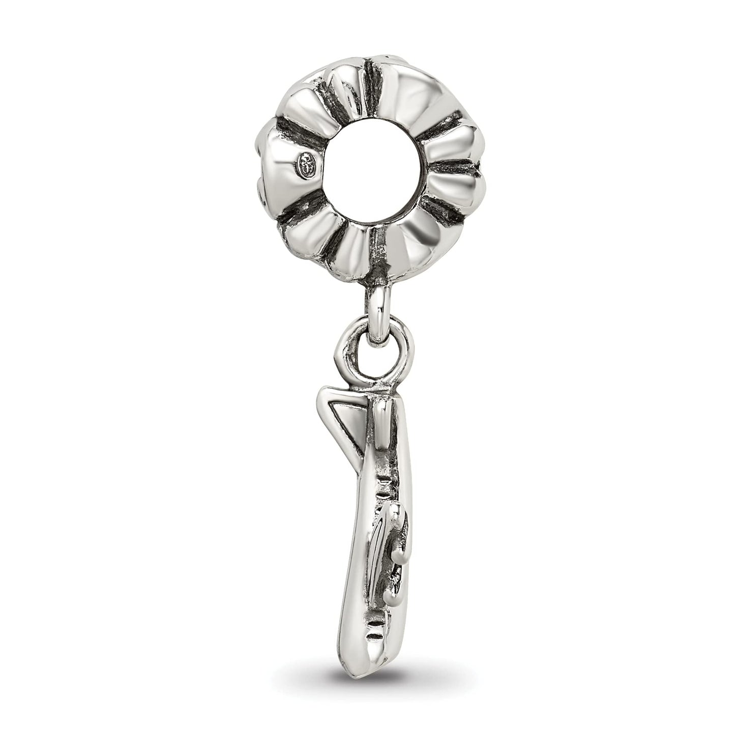 925 Sterling Silver Polished Oxidized Reflections Airplane Dangle Bead Charm 27.27x10.91mm Wide Pendant Necklace for Wom
