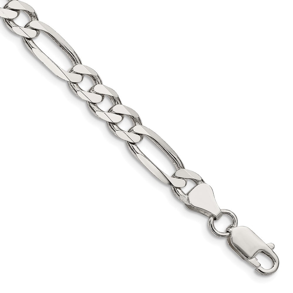 Sterling Silver 6.75mm Figaro Chain 9 inches