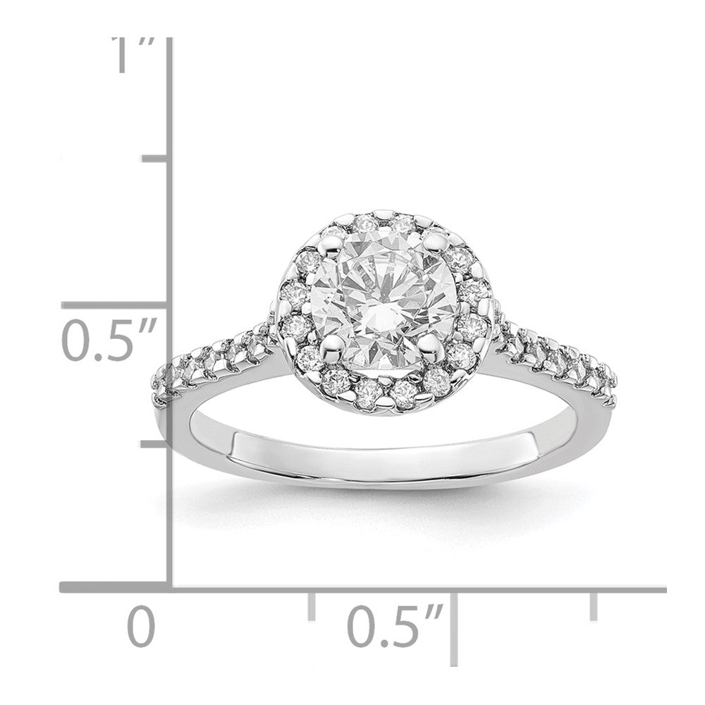 Sterling Silver Rhodium-plated Diamonore Halo Ring