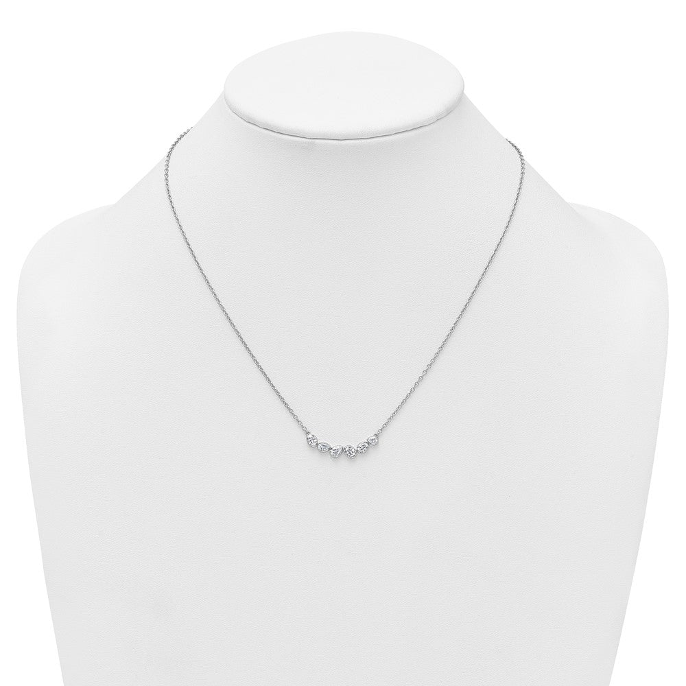 True Origin 14k White Gold 3/8 carat Lab Grown Diamond VS DEF 18 inch Fashion Bar Necklace