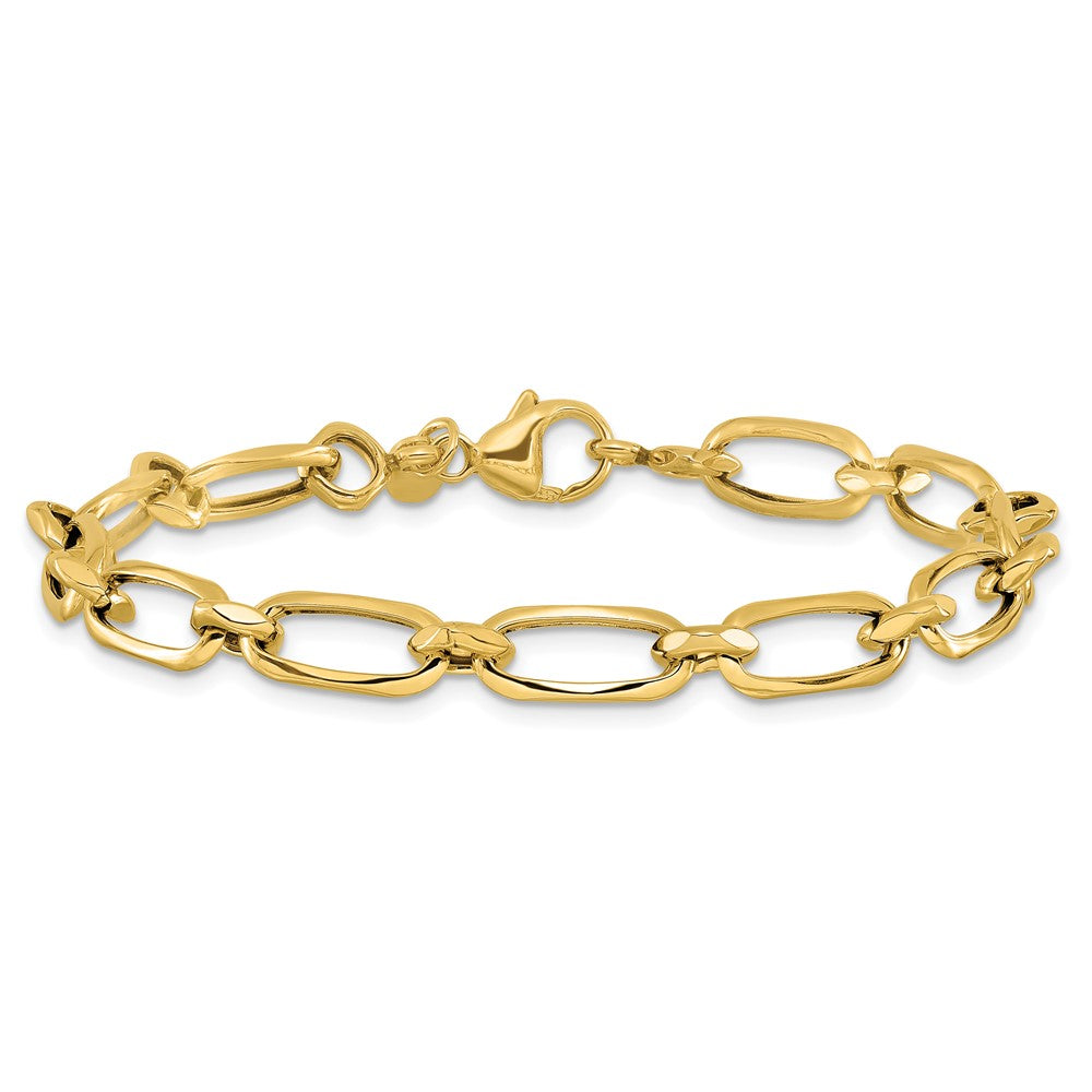 14K Polished Fancy Link Bracelet 7.5  inches