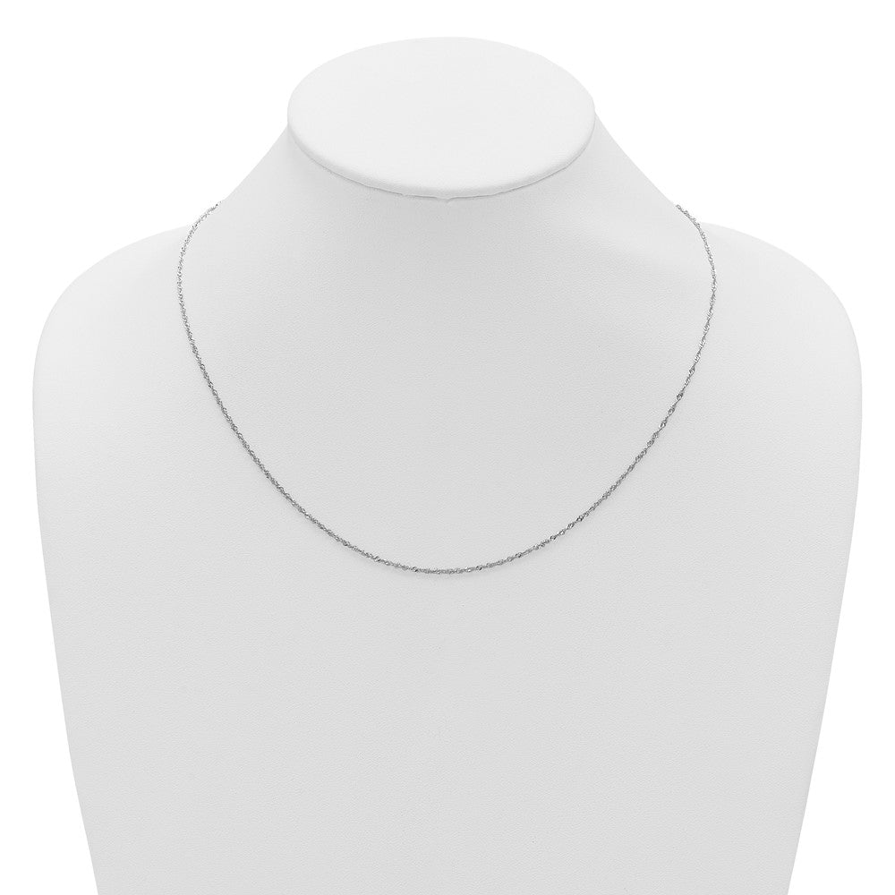 10K White Gold Adjustable 1.3mm Singapore Chain