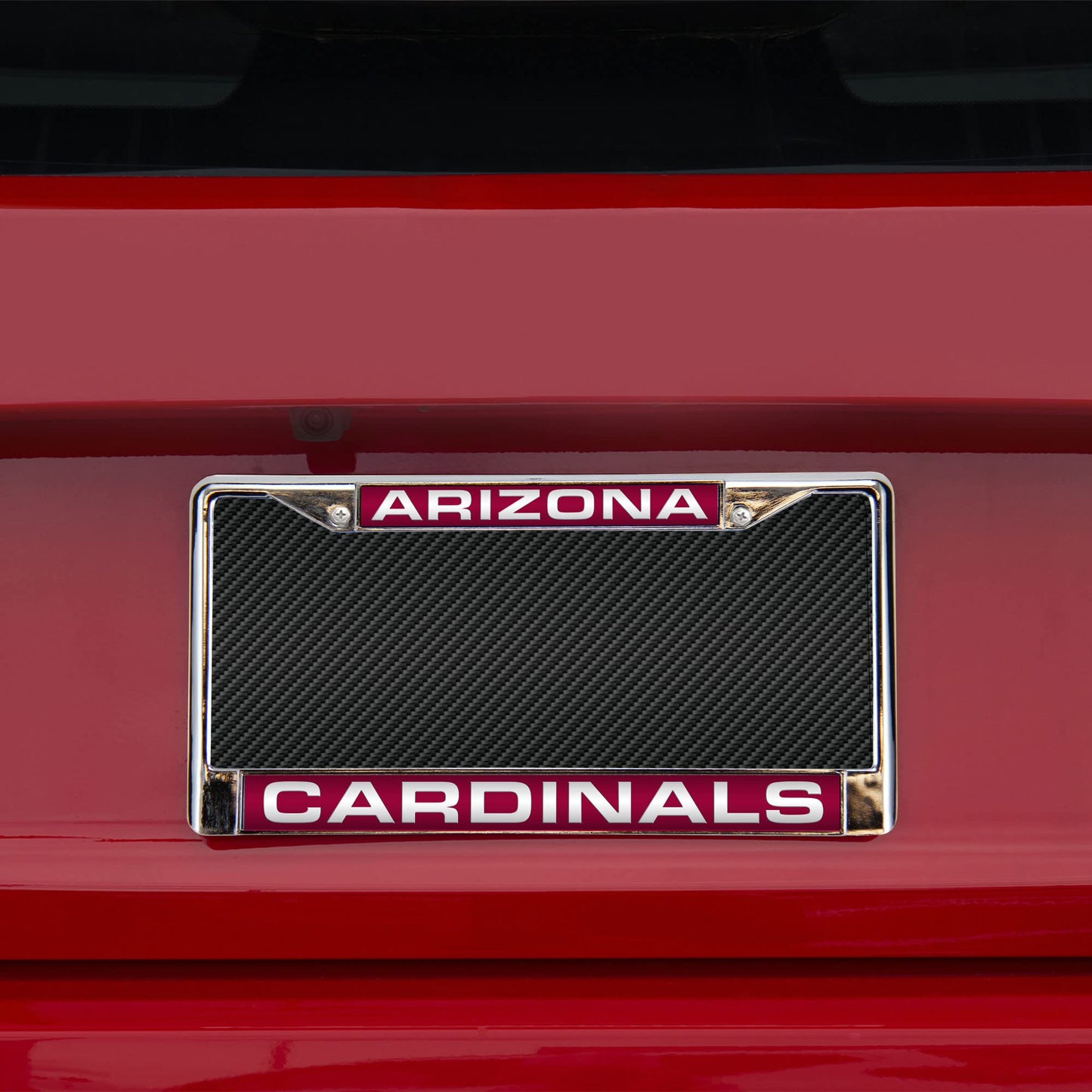 Arizona Cardinals License Plate Frame Laser Cut Chrome