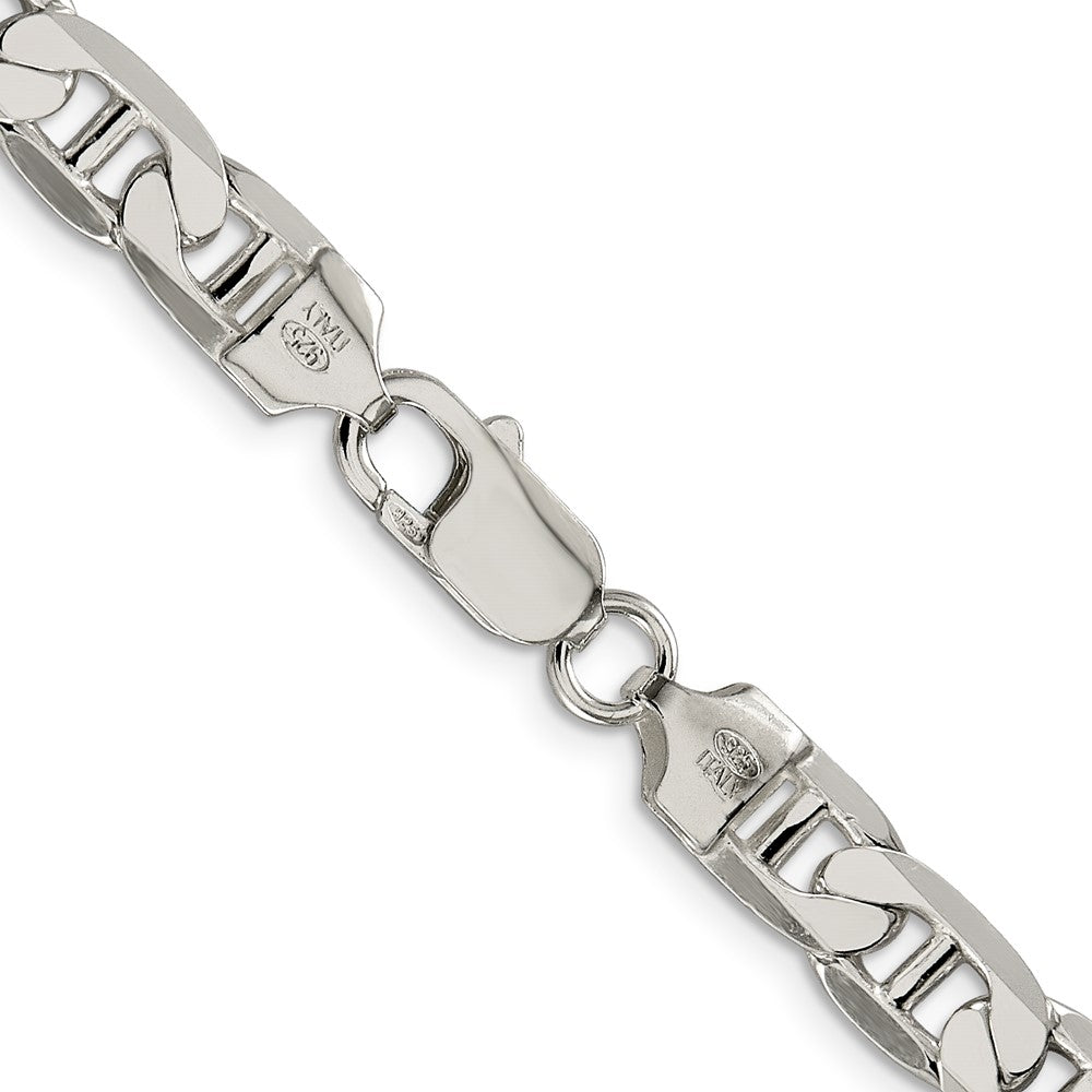 Sterling Silver 7mm Flat Anchor Chain 22 Inches