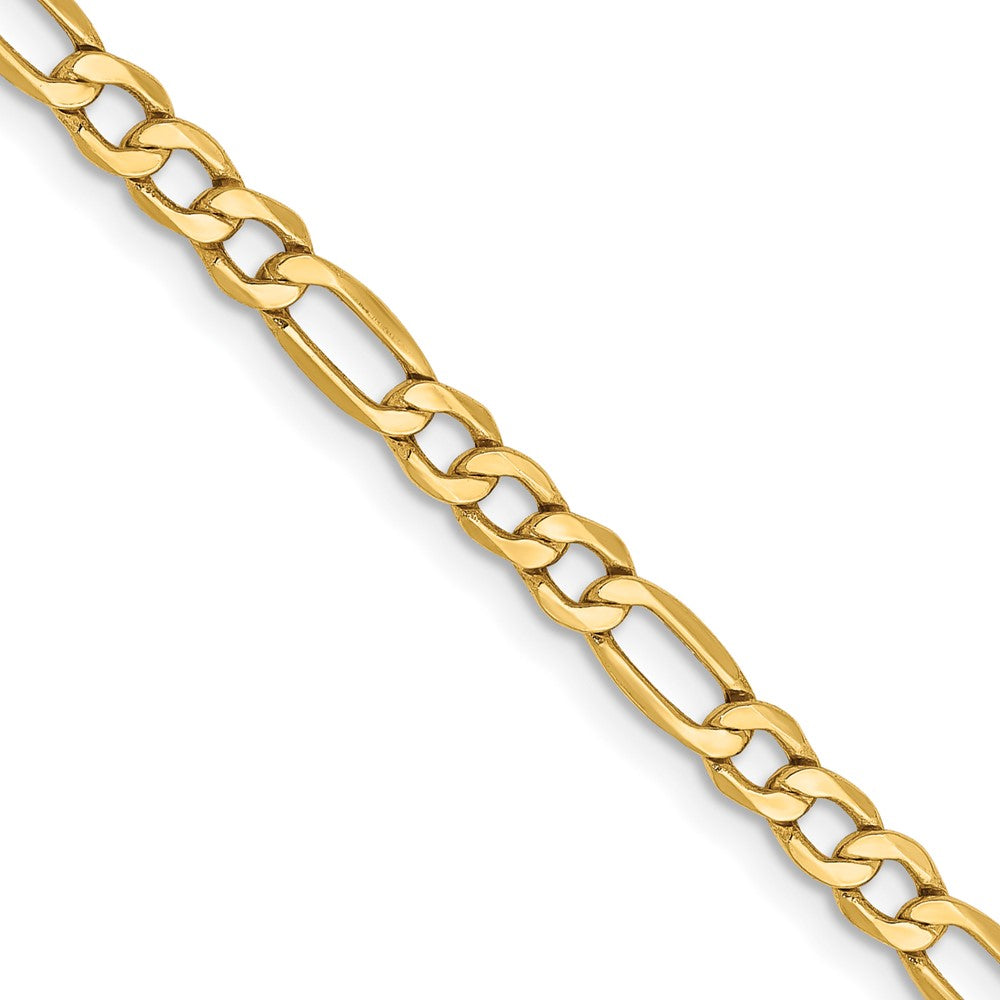 14k 3.5mm Semi-Solid Figaro Chain