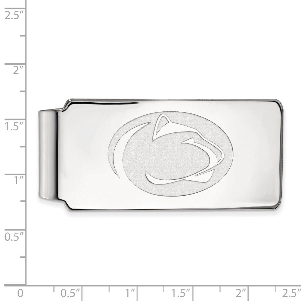 Sterling Silver Rhodium-plated LogoArt Penn State University Lion Money Clip Q-SS027PSU