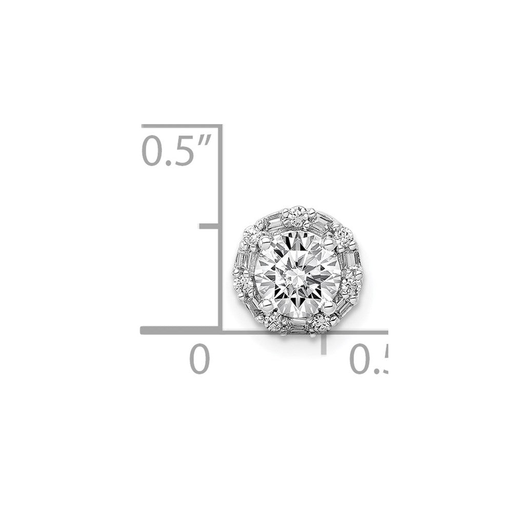 14k White Gold 5.2mm Center 1/10ct. Diamond Semi-mount Chain Slide