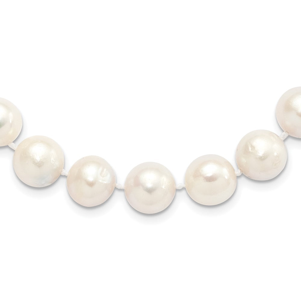 Sterling Silver Rhodium-plated 12-13mm White Near-Round Freshwater Cultured Pearl 18 inch Necklace 18 Inches