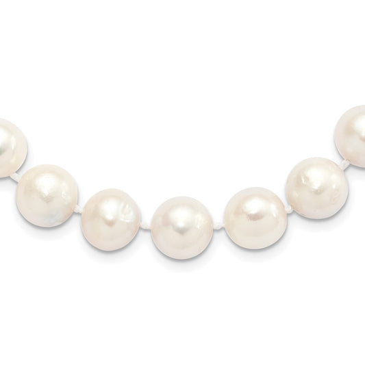 Sterling Silver Rhodium-plated 12-13mm White Near-Round Freshwater Cultured Pearl 18 inch Necklace 18 Inches