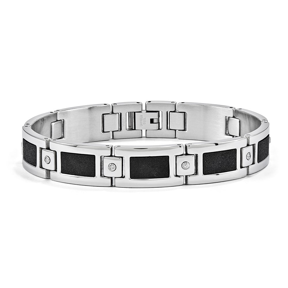 Stainless Steel Bracelet with white diamonds