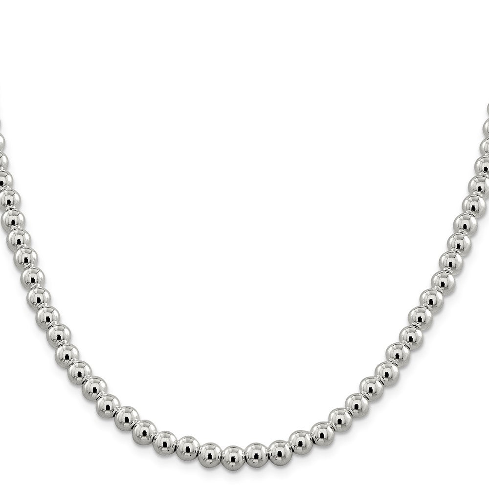 Sterling Silver 6.1mm Beads on Box Chain 18 Inches
