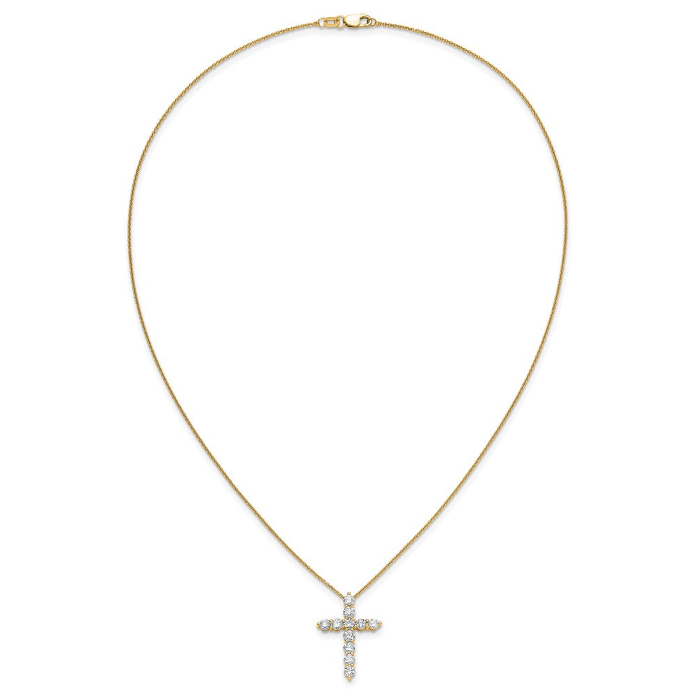 True Origin 14k 1 1/2 carat Lab Grown Diamond VS DEF 18 inch Cross Pendant Necklace