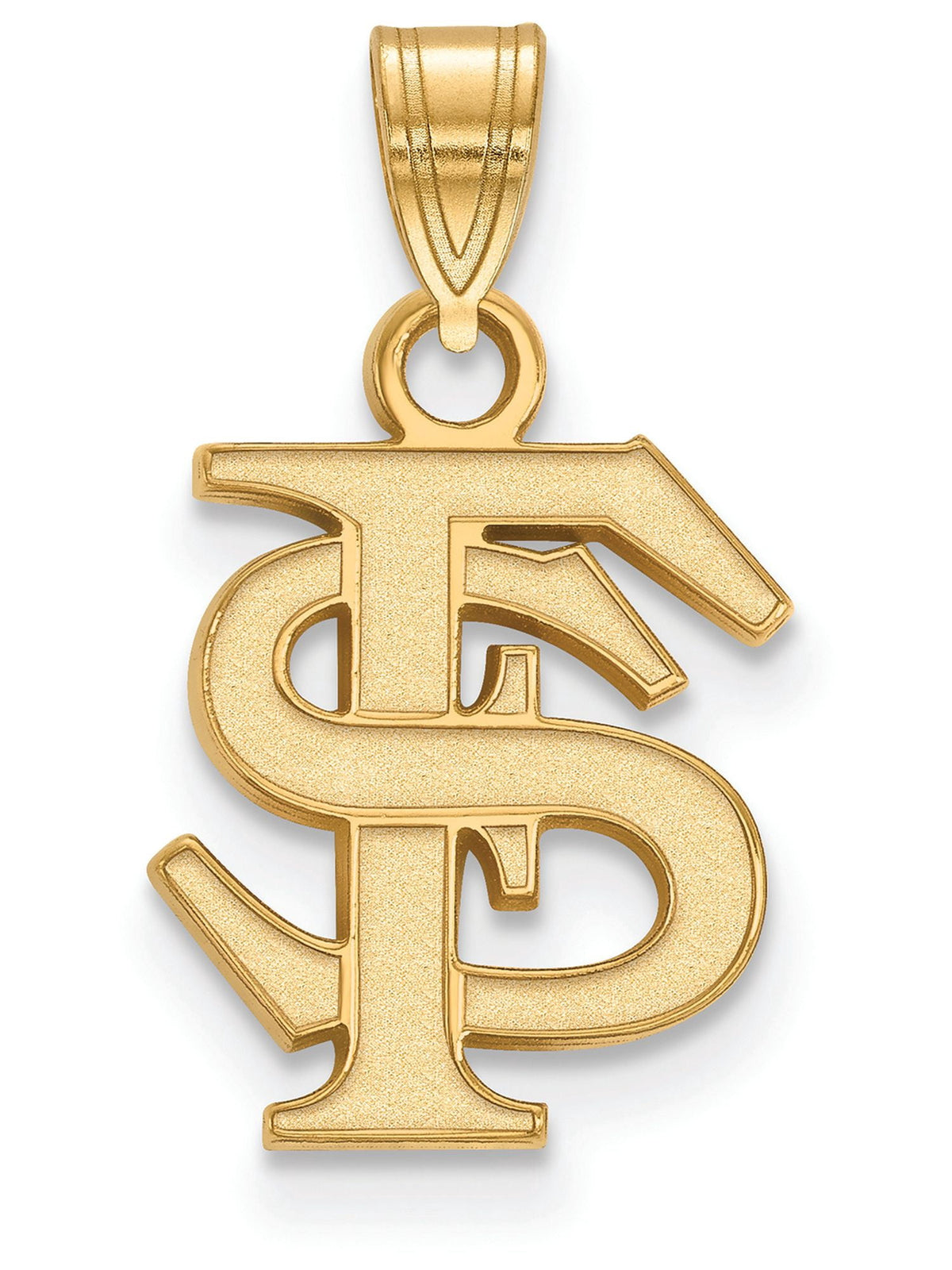 Sterling Silver Gold-plated LogoArt Florida State University F-S Small Pendant Q-GP002FSU