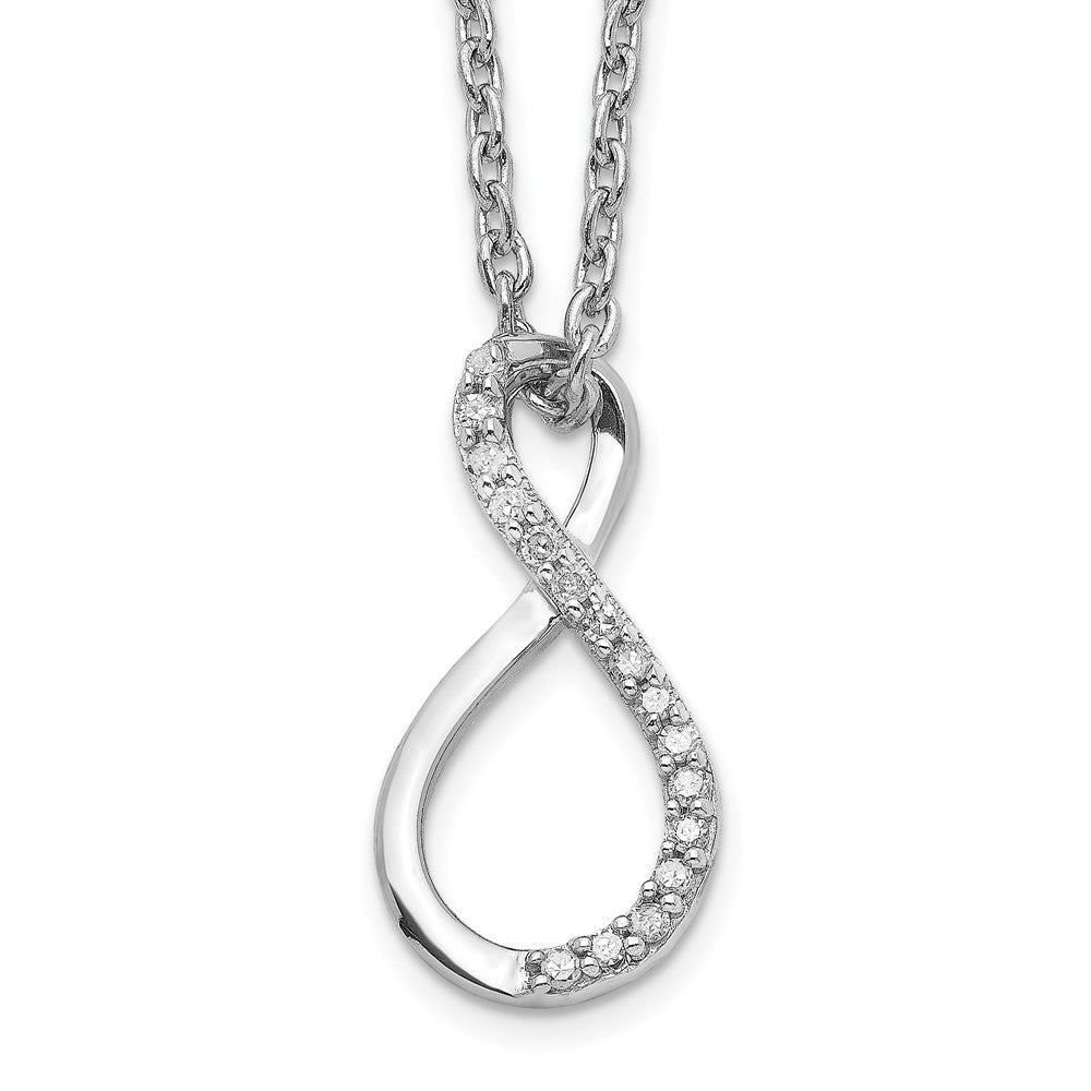 Sterling Silver Rhodium Plated Diamond Accent Infinity Necklace 18 Inches