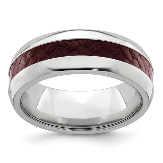 Edward Mirell 8mm Cobalt Beveled Press Fit w/ Carbon Fiber Insert Band