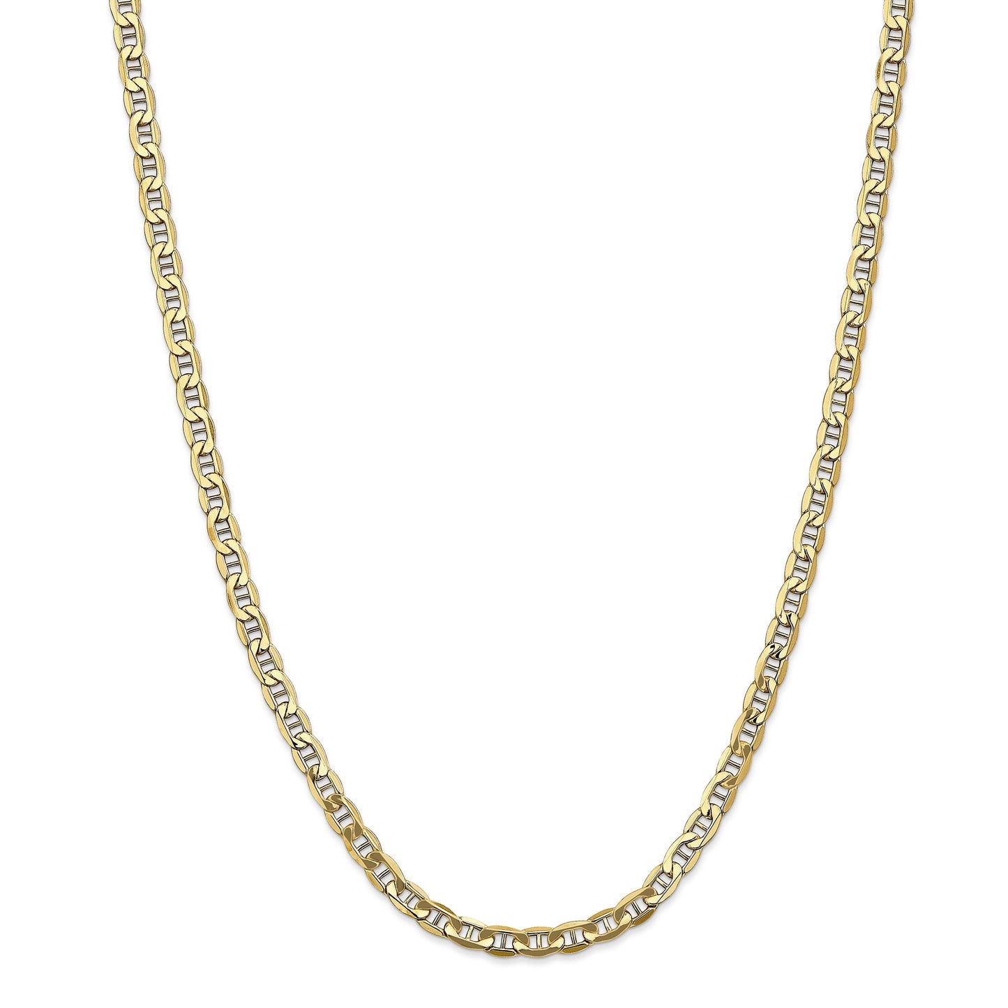 14K 24 inch 4.75mm Semi-Solid Anchor with Lobster Clasp Chain