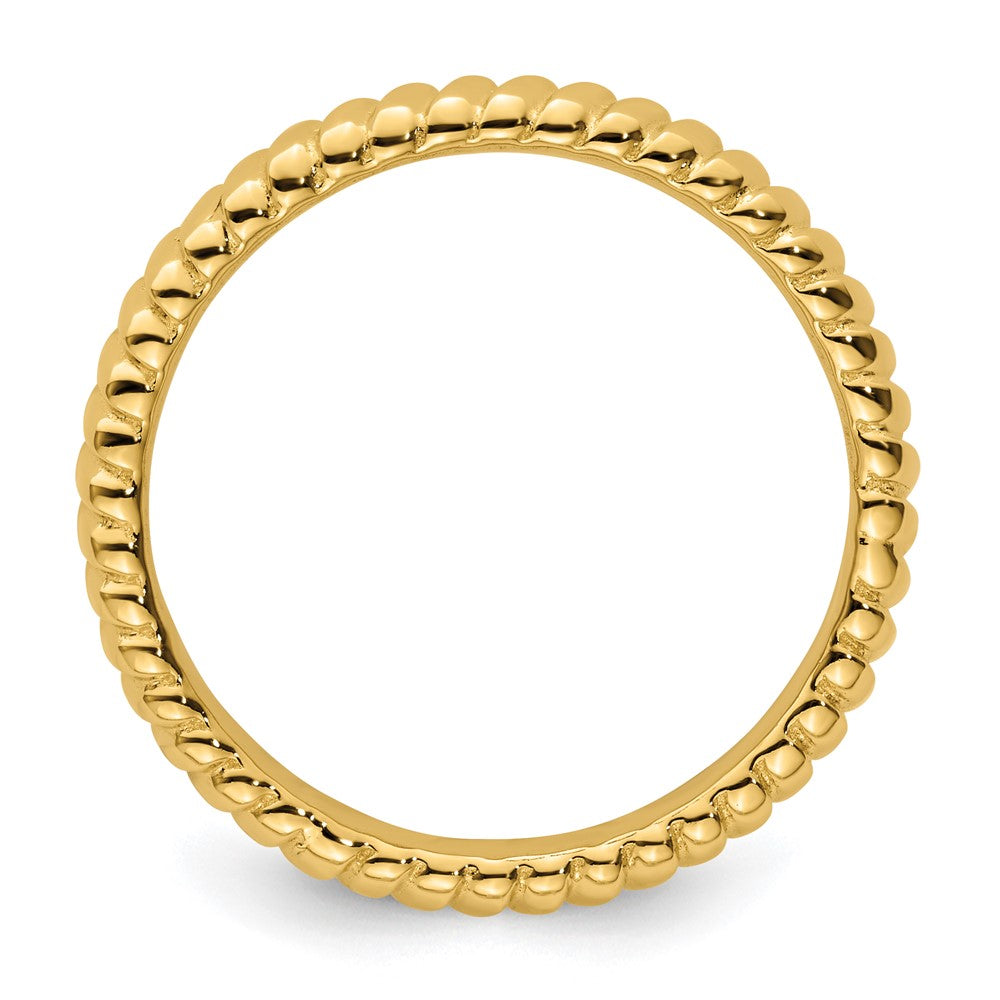 Sterling Silver Stackable Expressions Gold-plated Ring Size -9