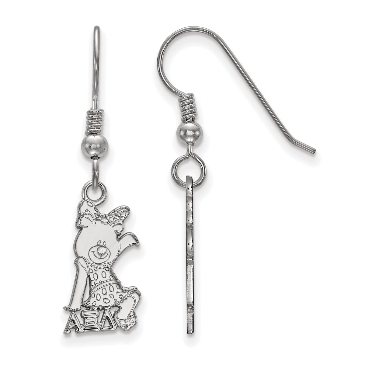 Sterling Silver Official Licensed Greek Sororities Alpha Xi Delta (???) Medium Dangle Earrings