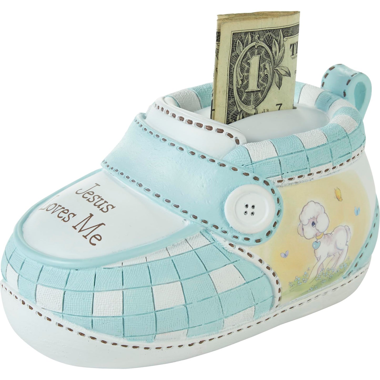 Precious Moments Jesus Loves Me Blue Bootie Bank, 1 Each