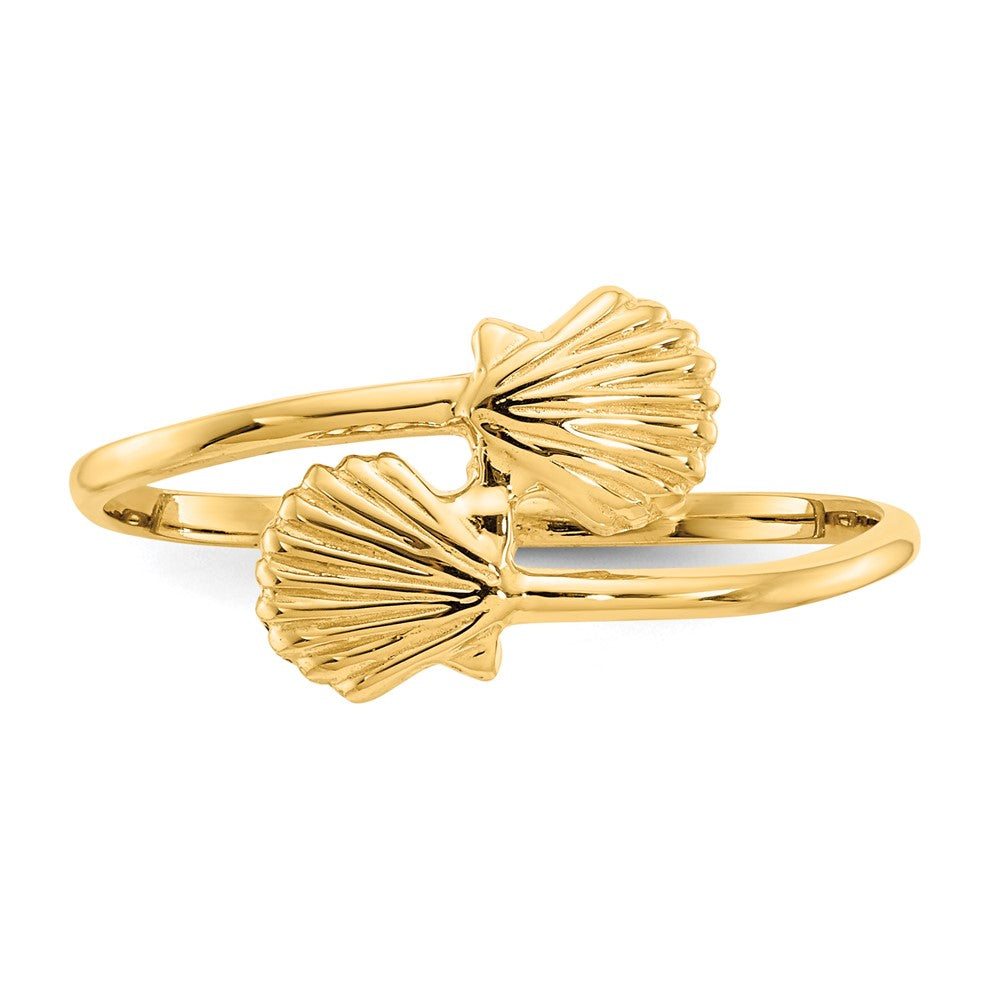 14k Polished Shells Ring Size 7