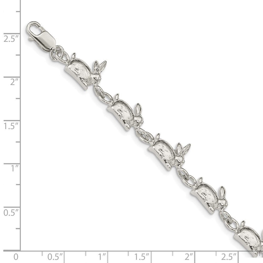 Sterling Silver Rabbits Bracelet 7 inches