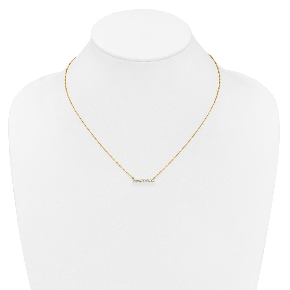 14k 1/3 carat Lab Grown Diamond VS/SI+ G+ 18 inch Bar Necklace