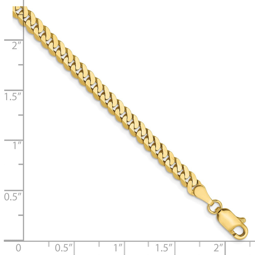 10K 3.9mm Flat Beveled Curb Chain 7  inches