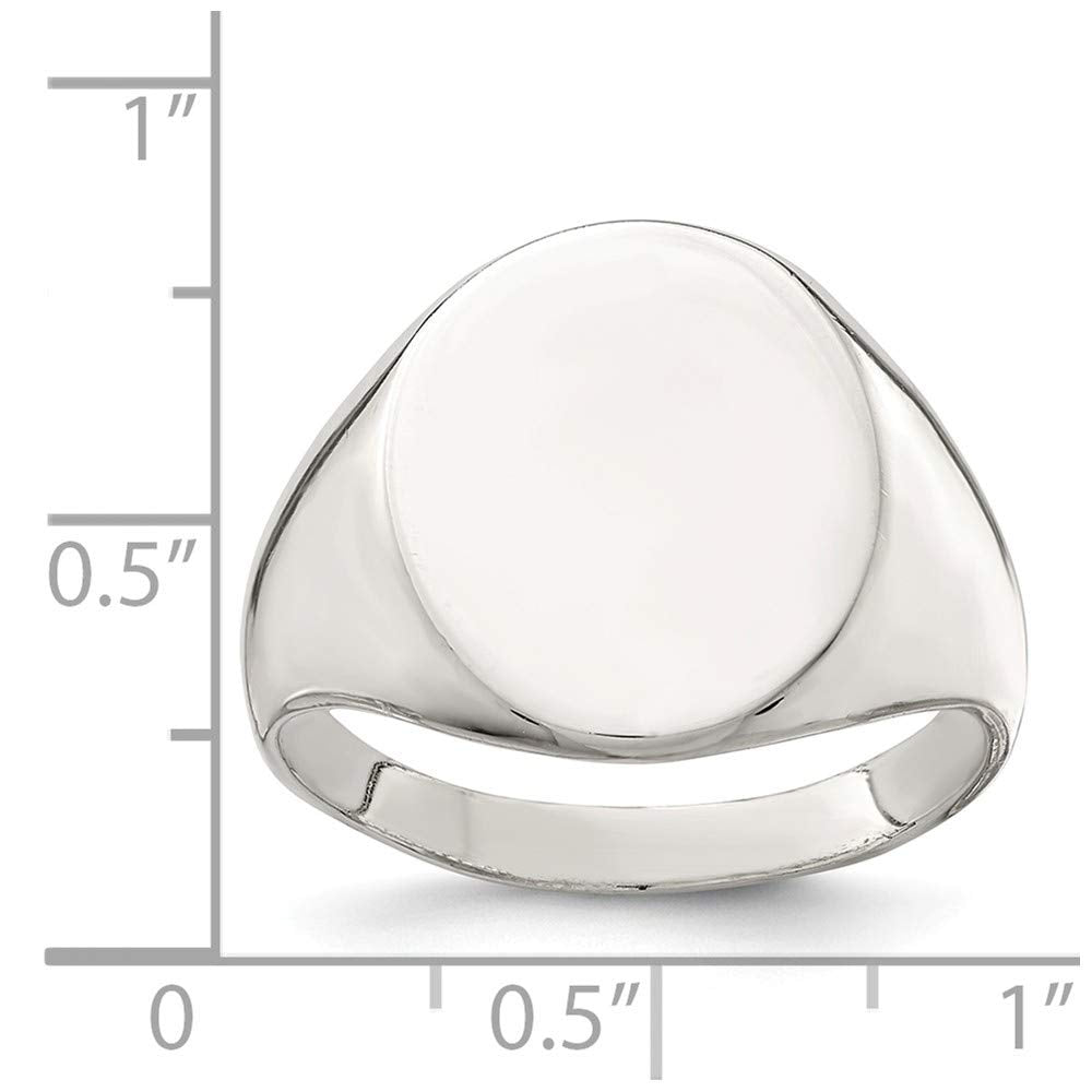 Sterling Silver 17x13mm Closed Back Signet Ring