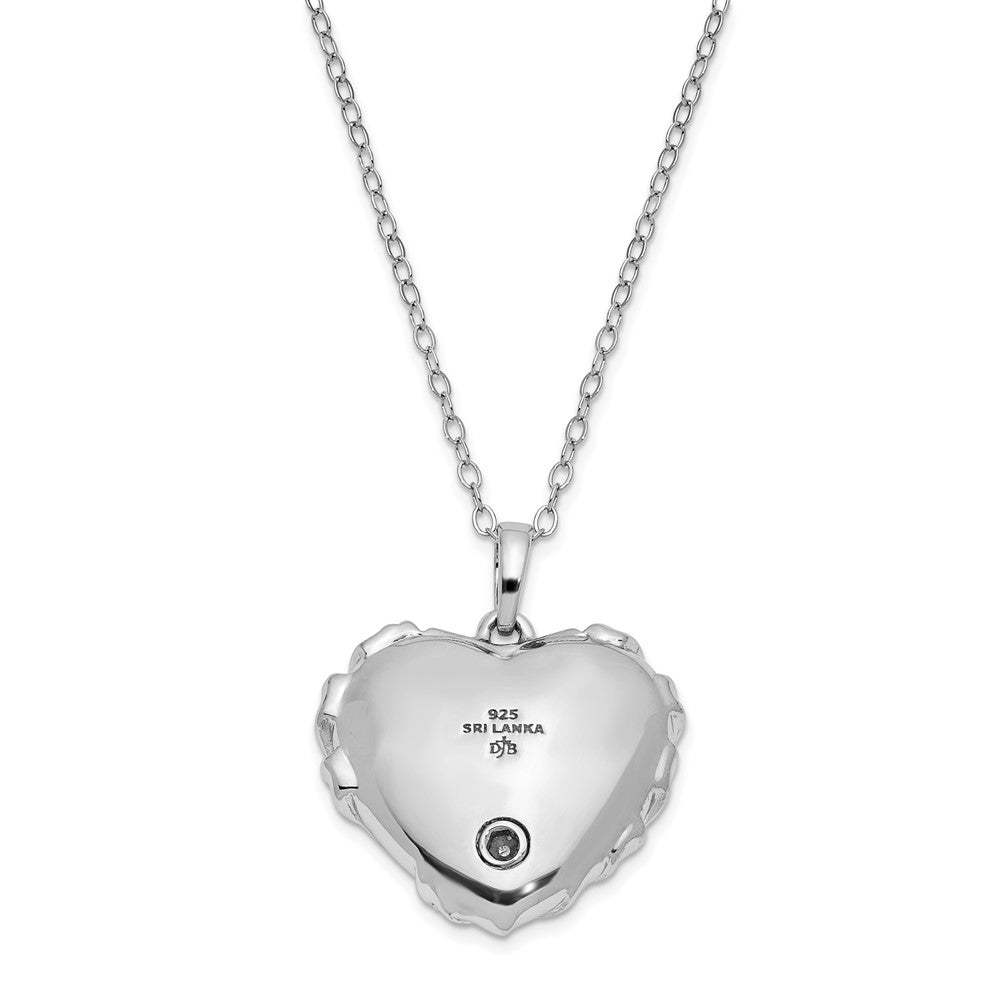 Sentimental Expressions Sterling Silver CZ Bandaged Heart Ash Holder 18 Inch Necklace 18 Inches