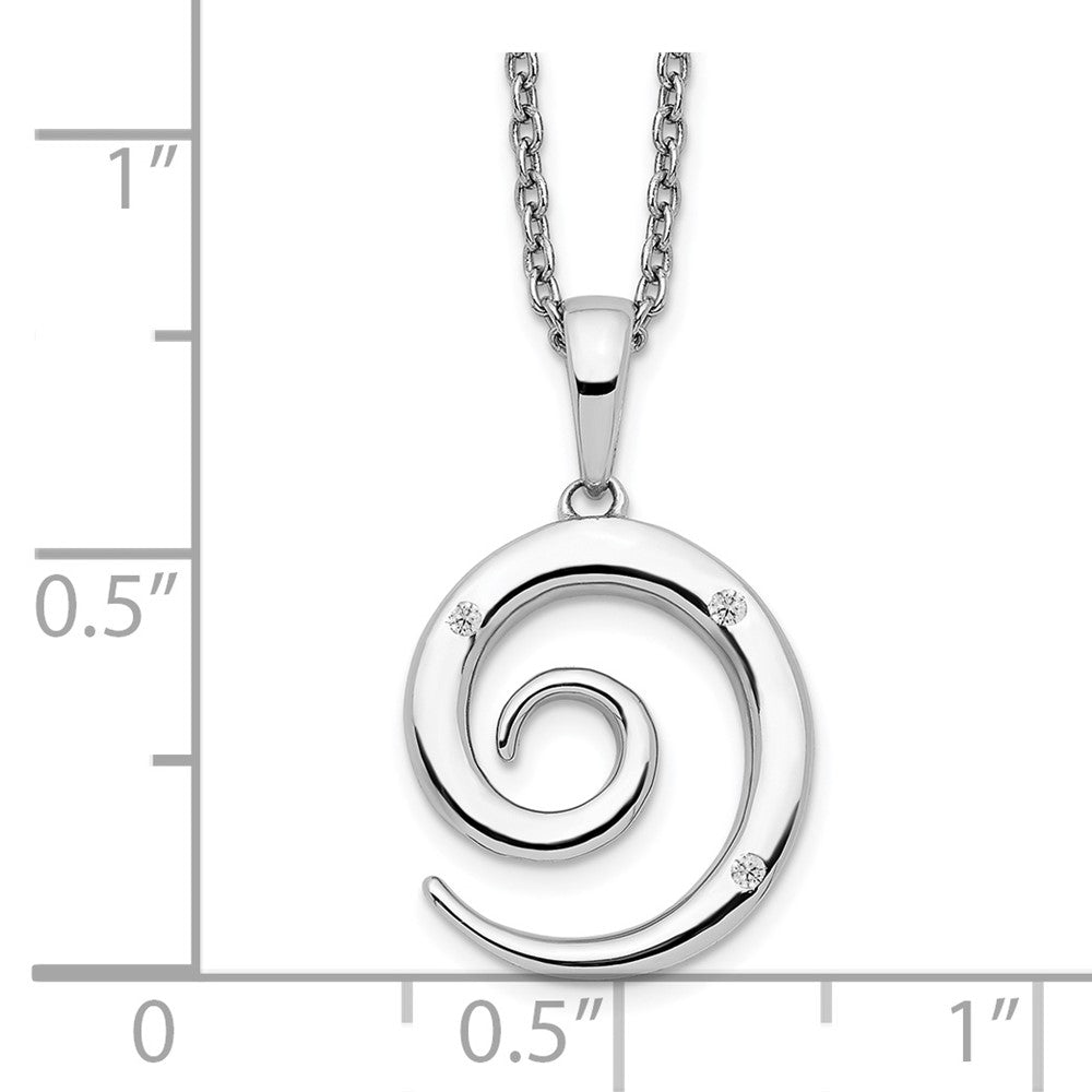 White Ice Sterling Silver Rhodium-plated 18 Inch Diamond Swirl Necklace with 2 Inch Extender 18 Inches