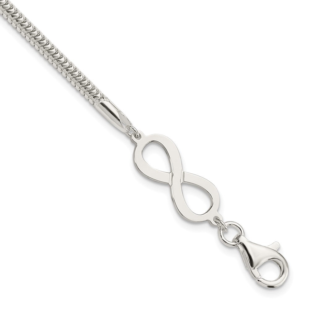Sterling Silver Infinity Symbol Bracelet 7.5 inches