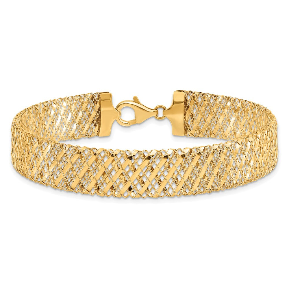 14K Fancy Stretch Bracelet 7.5  inches
