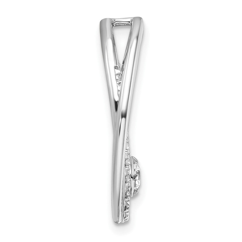 14k White Gold 1/2 carat Lab Grown Diamond VS/SI+ G+ Double Oval Chain Slide Pendant