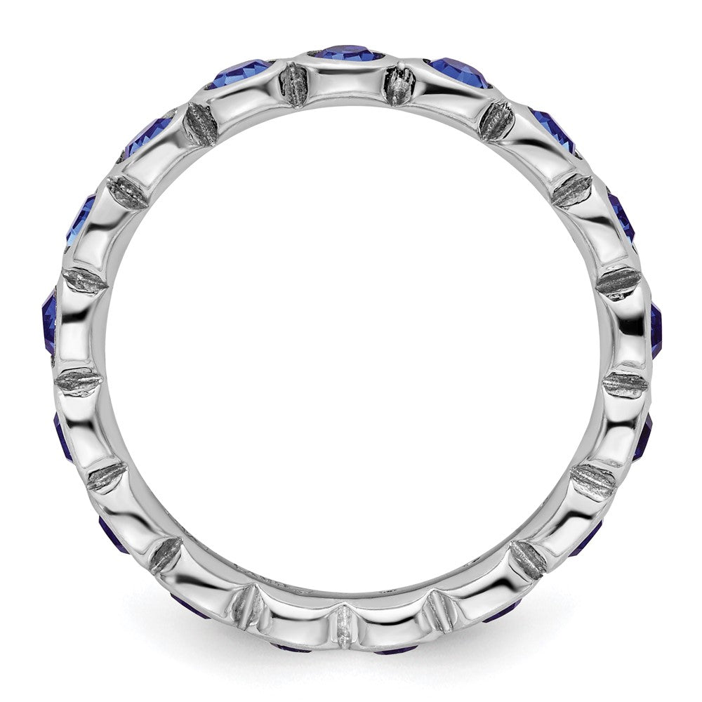 Sterling Silver Stackable Expressions September Crystal Ring Size -5