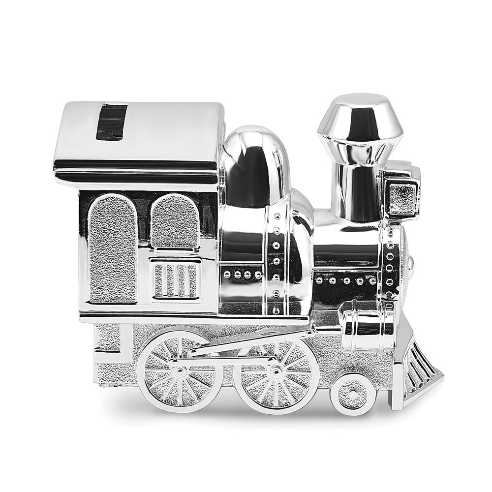 Silver-tone Finish Metal Small Train Bank