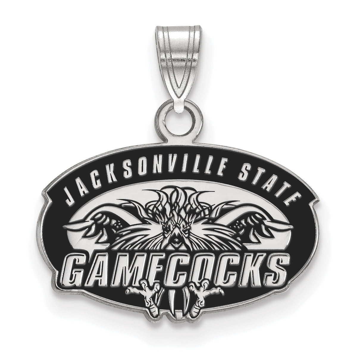 LogoArt Sterling Silver Jacksonville State University Small Enamel Pendant Necklace Female Adult