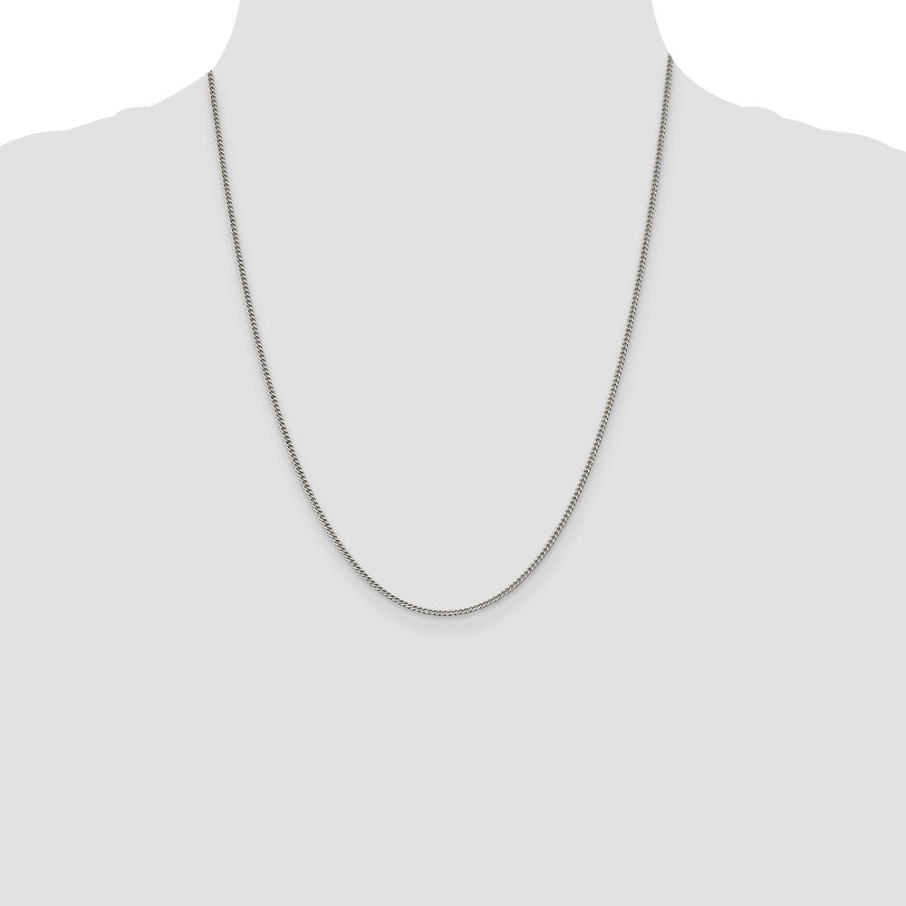 Sterling Silver 1.75mm Curb Chain 22 Inches