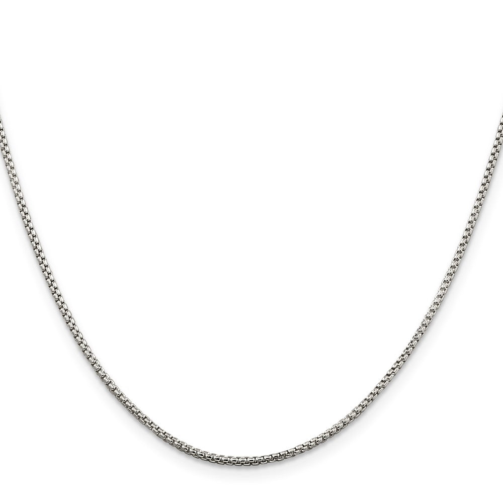 Sterling Silver 1.5mm Round Box Chain 26 Inches