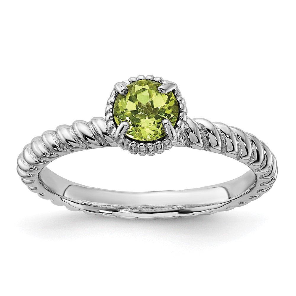 Sterling Silver Stackable Expressions Peridot Ring