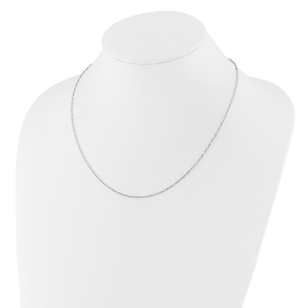 Sterling Silver RH-plated Adjustable 2mm Flat Oval Chain