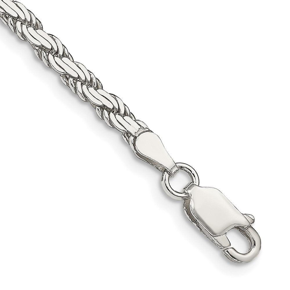 Sterling Silver 3.1mm Flat Rope Chain 8 inches